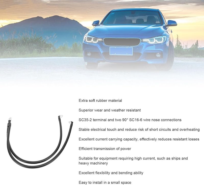 6 AWG Battery Cable 2FT 50cm Power Inverter Wire Set For Automotive Solar Marine Boat RV - Image 4