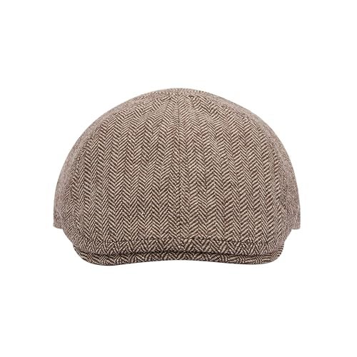 RR DESIGN Men’s Flat Cap Peaky Blender Tweed Ivy Gatsby Cap – Classic British Style Newsboy Driving Golf Hat – Lightweight Breathable Vintage Fashion Cap for Men (Beige Peaky Blender Pattern) - Image 5