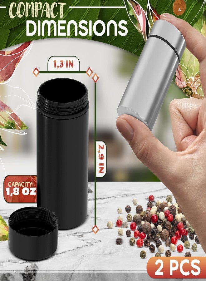 VIKROM 2Pcs 50ml Small Spice Containers - Airtight Aluminum Storage Jars with Lids - Lockable Food Containers with Screw Top - Herb and Spice Jars - Image 2
