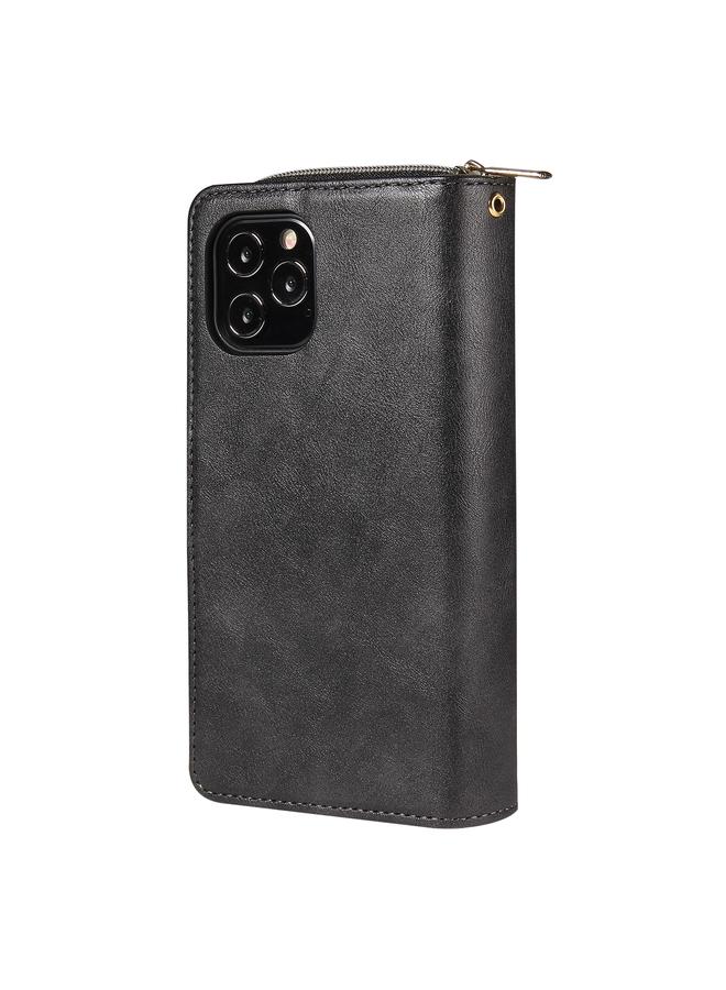 Zaboon Case For iPhone 12 / 12 Pro Zipper Wallet Bag Horizontal Flip PU Leather Case with Holder & 9 Card Slots & Wallet & Lanyard & Photo Frame - Image 3