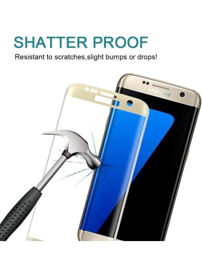 BGM 9H Surface Hardness Tempered Glass Screen Protector For Samsung Galaxy S7 edge Gold/Clear - Image 3