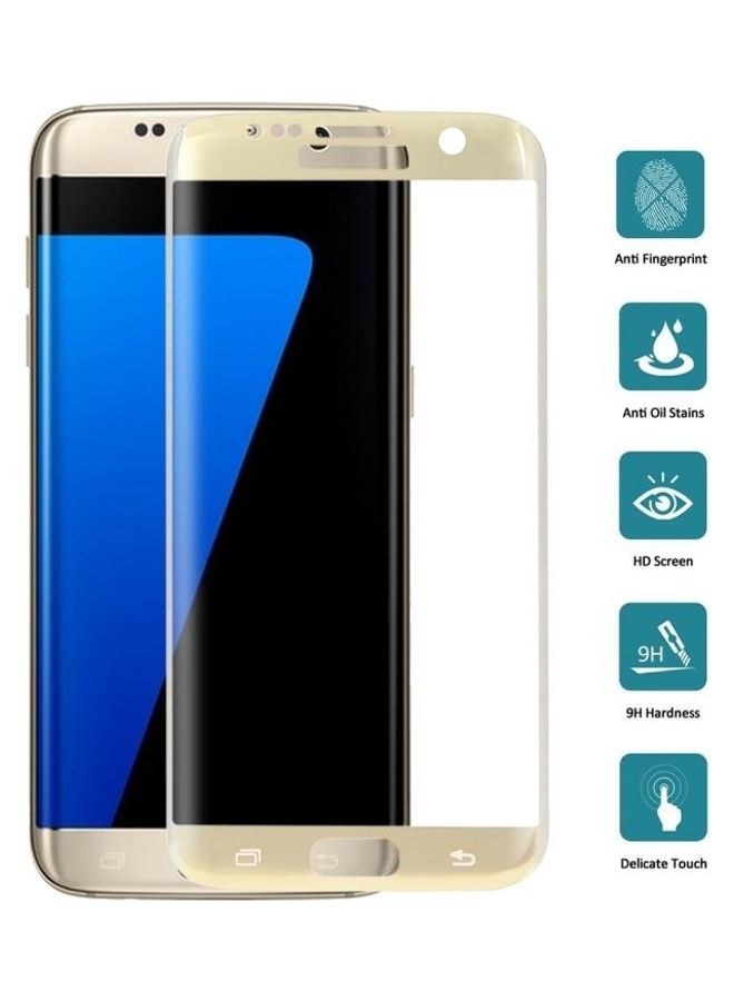 BGM 9H Surface Hardness Tempered Glass Screen Protector For Samsung Galaxy S7 edge Gold/Clear - Image 2