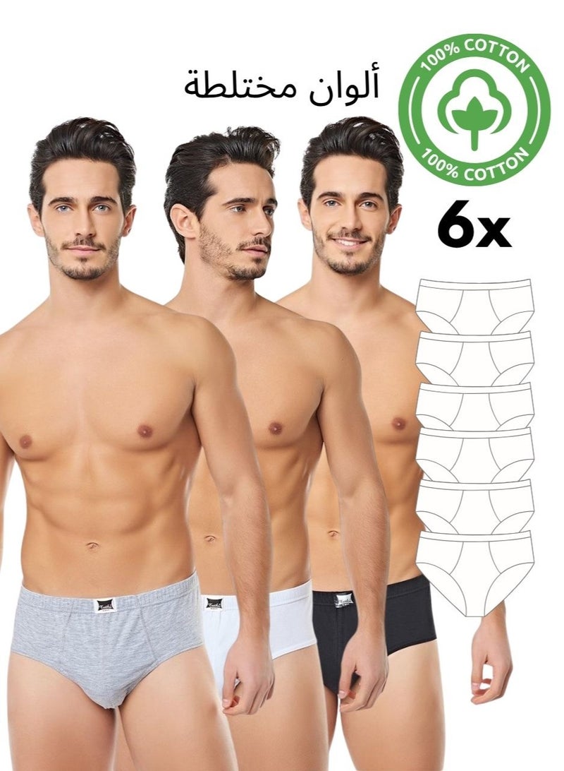 توتكو 6 قطع زلة رجالية رجالية من القطن الممشط السادة المختلط الألوان