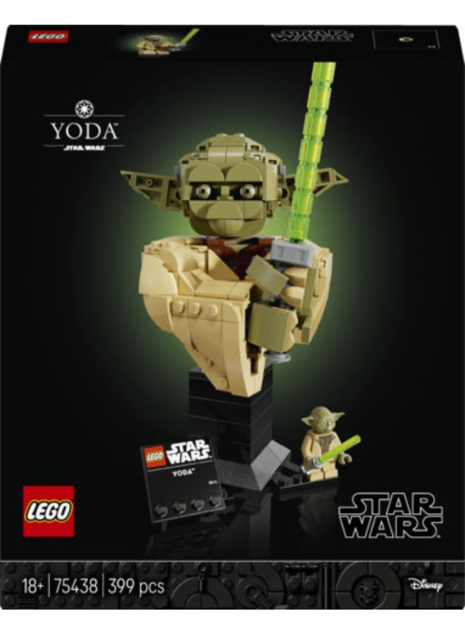 LEGO Star Wars Yoda Bust Collectible Model Kit 75438 (Age 18+, 399 Pieces) - Image 2