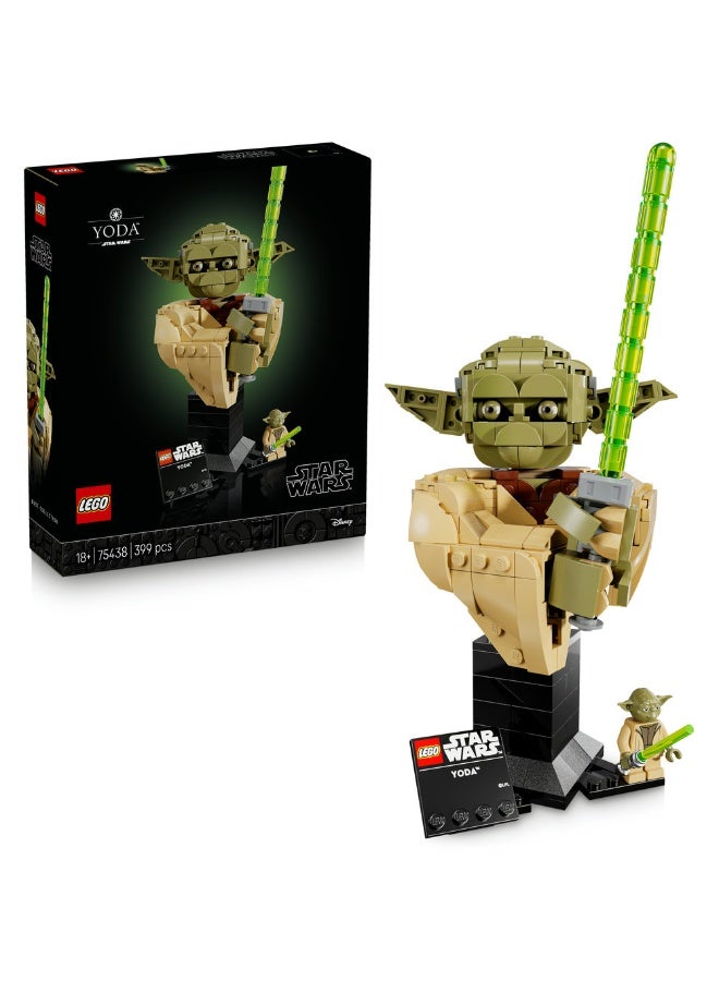 LEGO Star Wars Yoda Bust Collectible Model Kit 75438 (Age 18+, 399 Pieces) - Image 1
