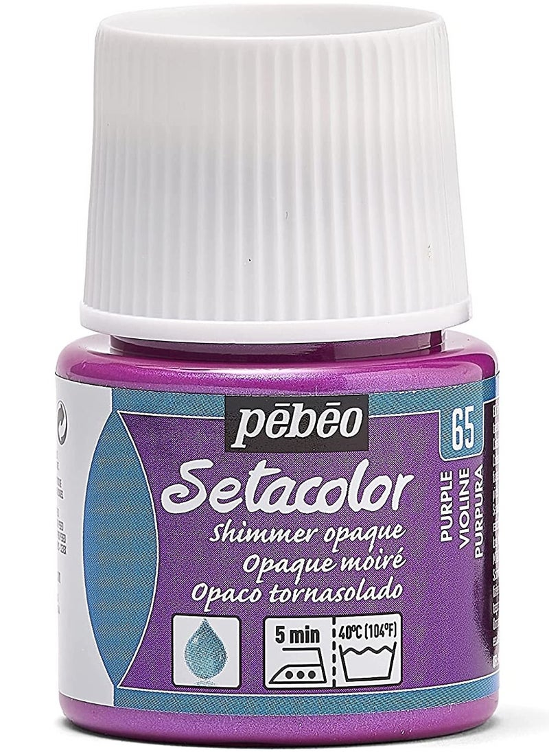 Pebeo - Pebeo Setacolor Opaque Fabric Paint 45 ml Purple Shimmer - Image 1