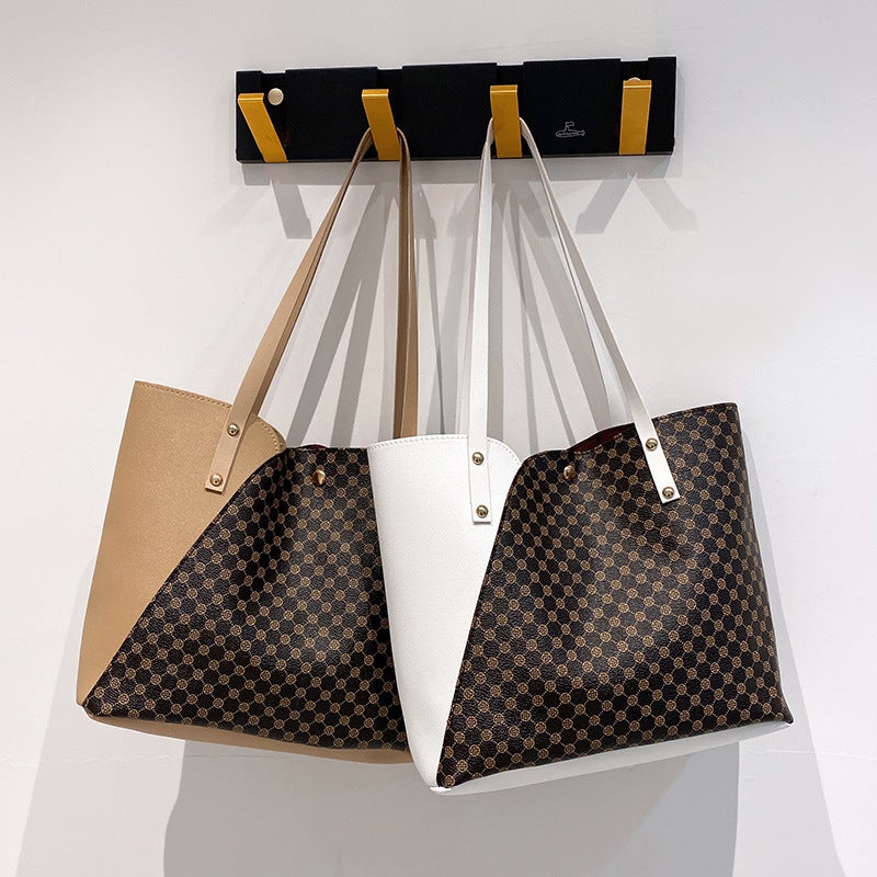 Fashion Vintage Printed Tote Bag New Contrast Women'S Bag Bag Handbag Women'S Shoulder Bag Fashionable Shopping Bag - Image 2