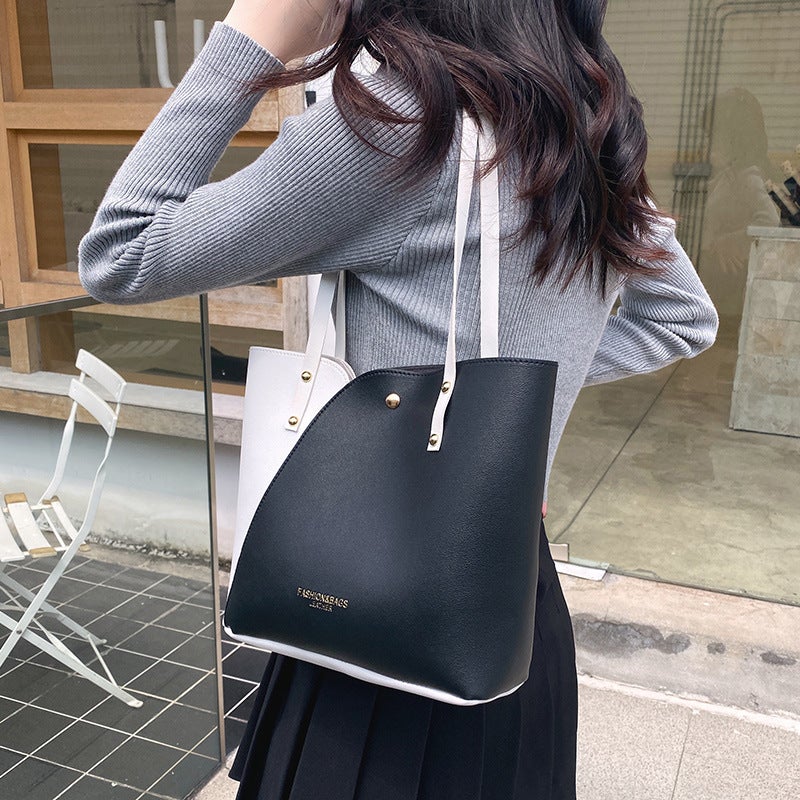 Fashion Vintage Printed Tote Bag New Contrast Women'S Bag Bag Handbag Women'S Shoulder Bag Fashionable Shopping Bag - Image 4