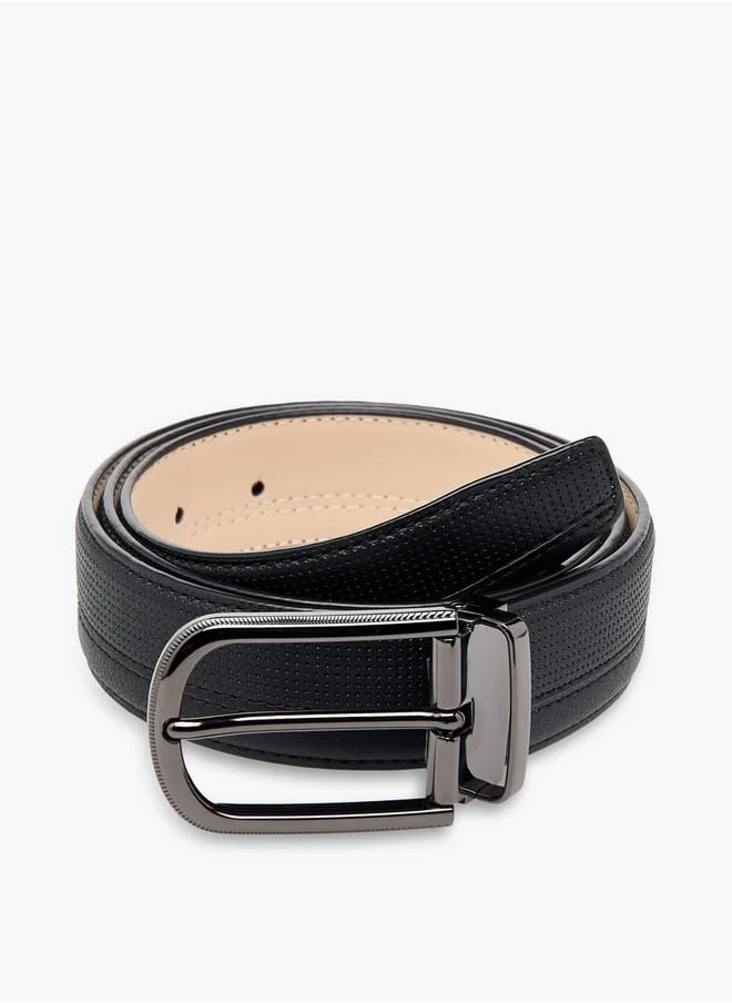 LBL by Shoexpress Men's Textured Belt with Pin Buckle Closure