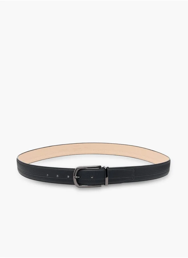 LBL by Shoexpress Men's Textured Belt with Pin Buckle Closure