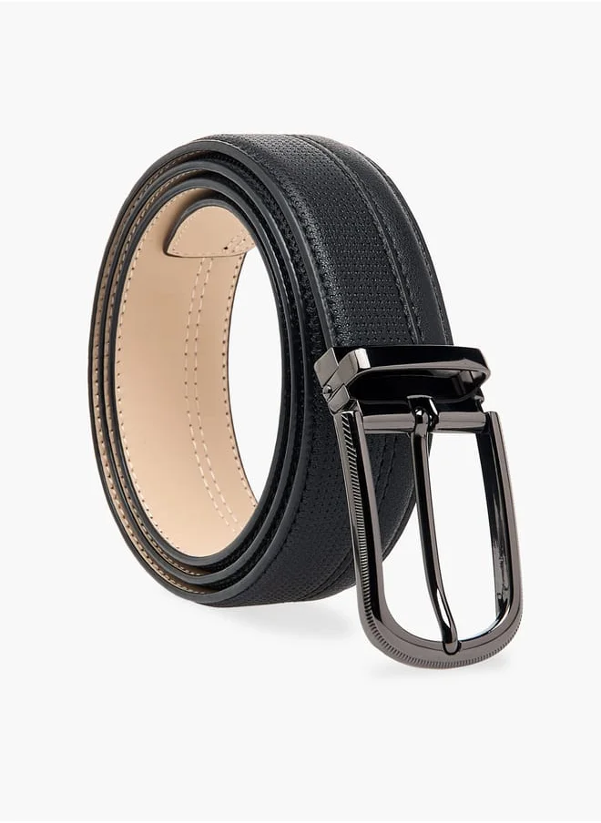 LBL by Shoexpress Men's Textured Belt with Pin Buckle Closure