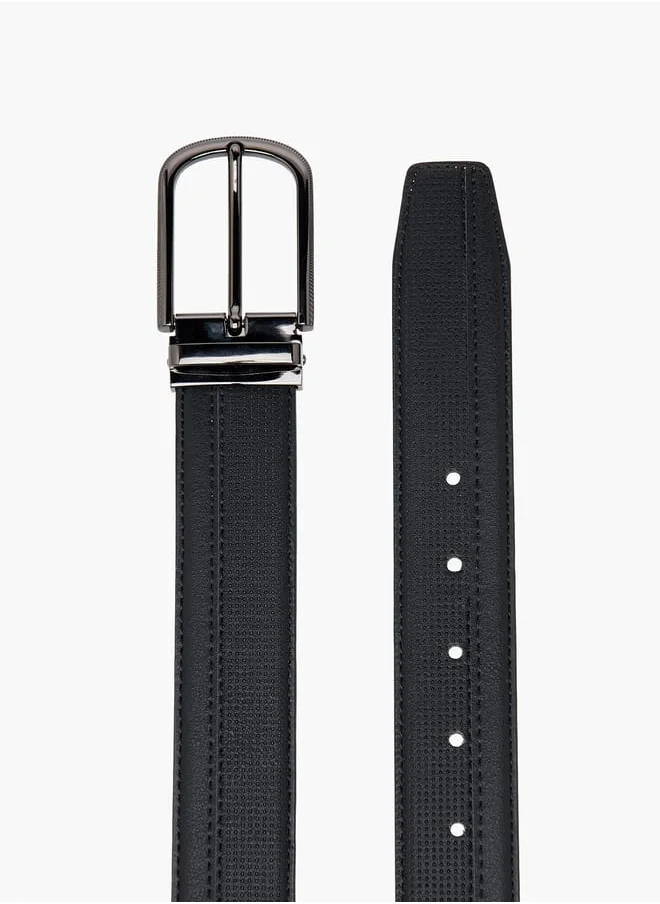 LBL by Shoexpress Men's Textured Belt with Pin Buckle Closure