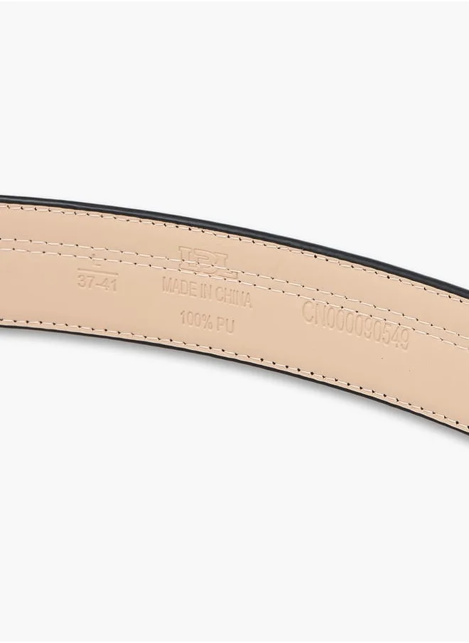 ال بي ال من شو اكسبرس Men's Textured Belt with Pin Buckle Closure