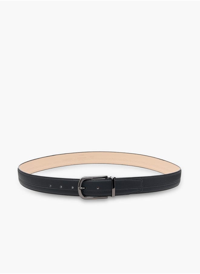 LBL by Shoexpress Men's Textured Belt with Pin Buckle Closure  - Image 3