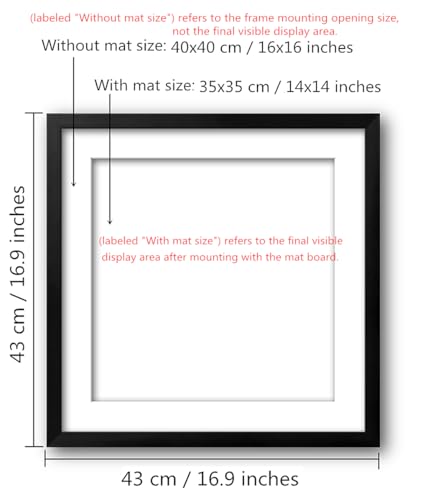 NIHOJIUMA NIHO-JIUMA Wood Photo Frame, Suitable for 16 X 16 in / 40 X 40 cm Diamond art or Oil Paintings Photos, Pine Wood Picture Frames & Plexiglass (2-piece set, Black) - Image 2