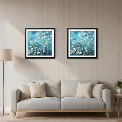 NIHOJIUMA NIHO-JIUMA Wood Photo Frame, Suitable for 16 X 16 in / 40 X 40 cm Diamond art or Oil Paintings Photos, Pine Wood Picture Frames & Plexiglass (2-piece set, Black) - Image 3