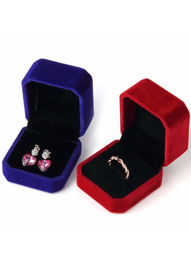 Lamoutor 9Pcs Velvet Ring Box Earring Box Jewelry Gift Box Assorted Color - Image 4