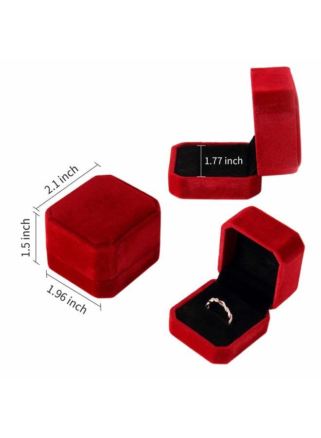Lamoutor 9Pcs Velvet Ring Box Earring Box Jewelry Gift Box Assorted Color - Image 3