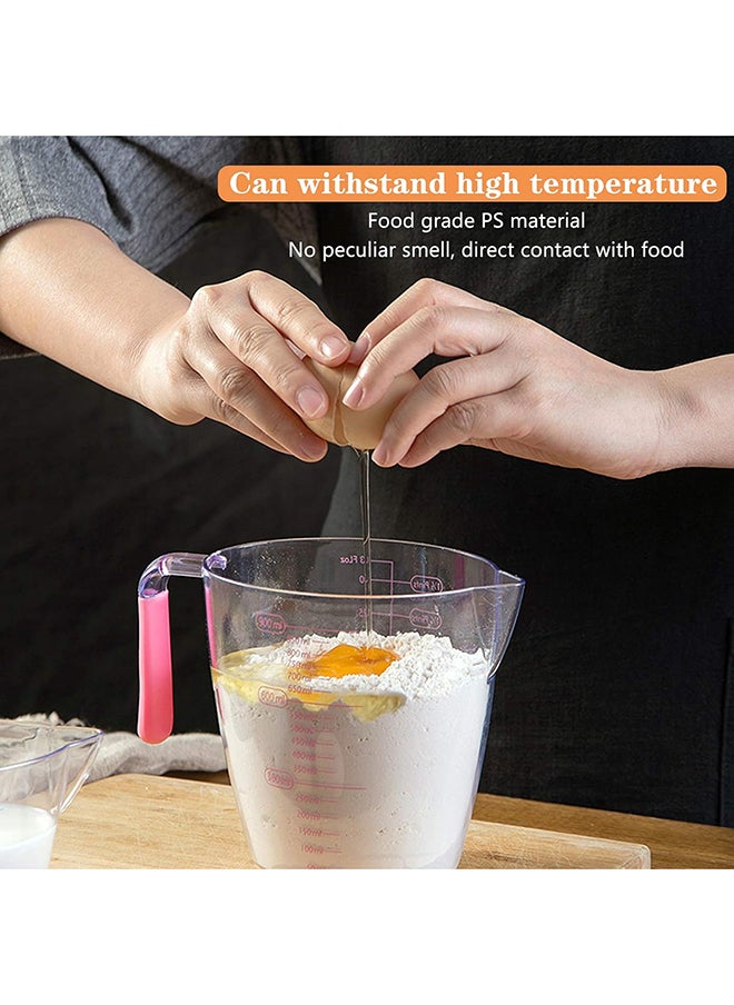 Generic - 3Piece Clear Measuring Jug 200Ml 400Ml 900Ml Plastic Measuring Cups Set Transparent Accuracy Graduated With Handle For Kitchen Cooking Baking - Image 1