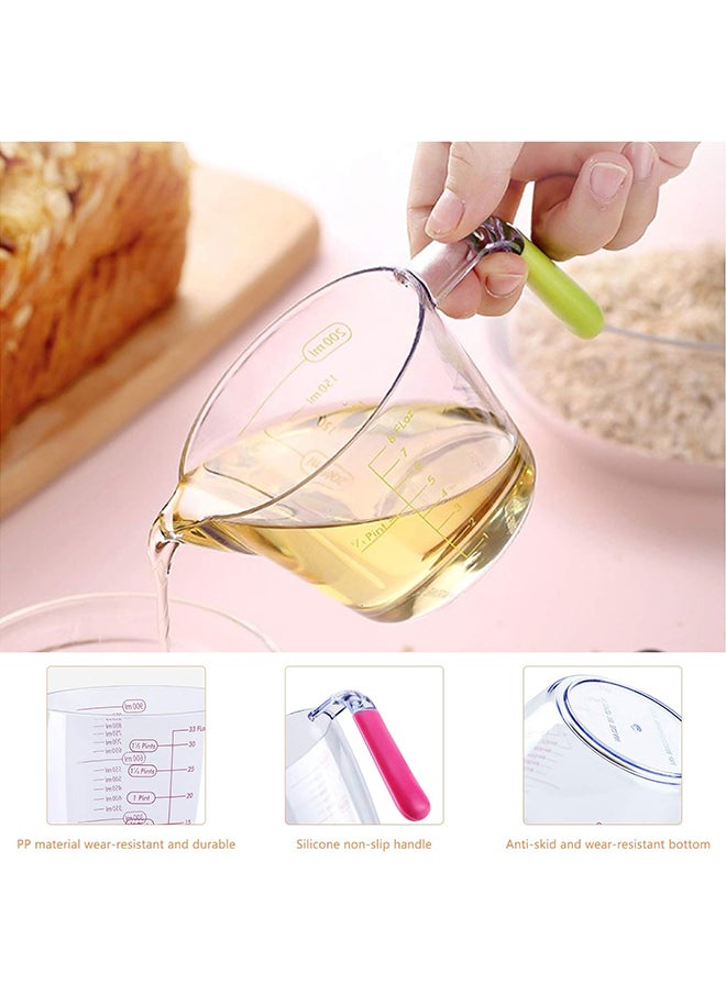 Generic - 3Piece Clear Measuring Jug 200Ml 400Ml 900Ml Plastic Measuring Cups Set Transparent Accuracy Graduated With Handle For Kitchen Cooking Baking - Image 1
