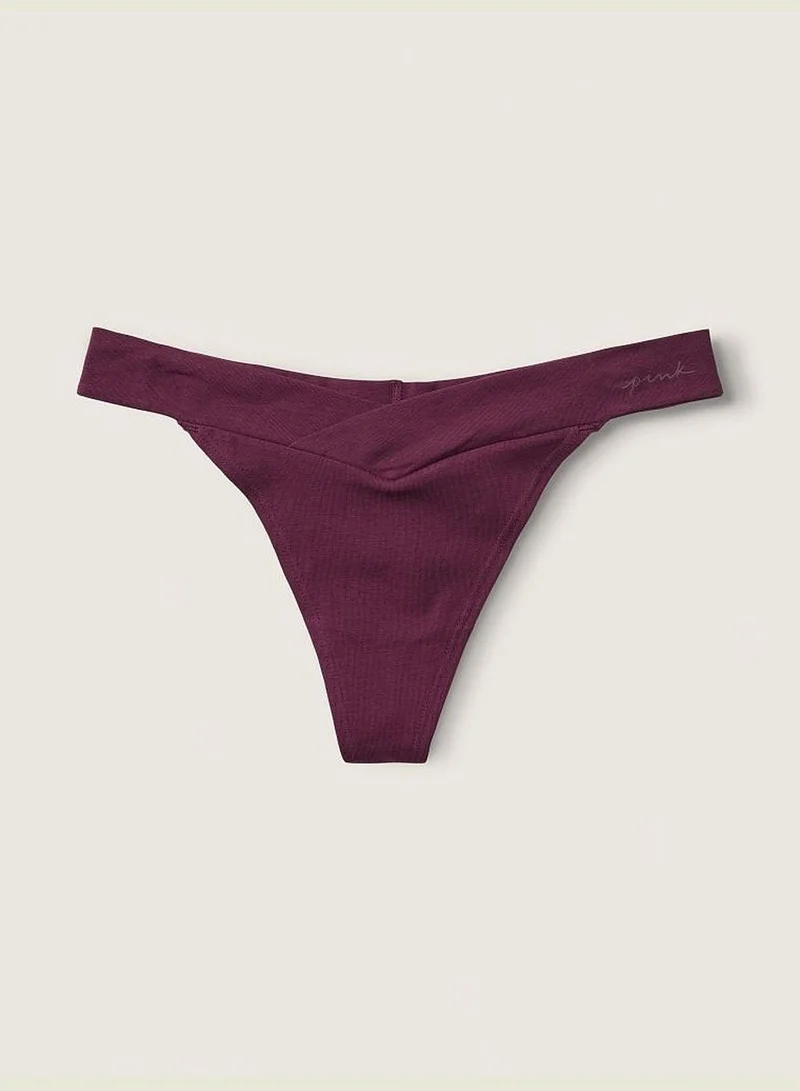 PINK Cotton Crossover Thong Panty