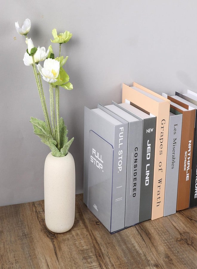 JOUTYFOR 12Pcs Clear Bookends for Heavy Books,Acrylic Book Shelf Organizer for Desk,Plastic Heavy Duty Book Holders Standand Invisible Bookshelf Dividers Decorative,Suitable for Office Home Weighted Bookends - Image 3