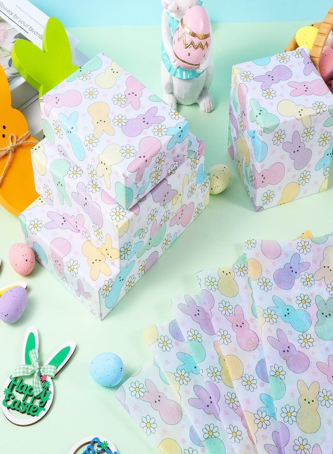 Fabllewavi 100 Sheets Easter Peeps Bunny Tissue Paper, Pastel Retro Rabbit Daisy Gift Wrapping Paper for Easter DIY Crafts Spring Party Supplies, 13.8 x 19.7 Inch - Image 4