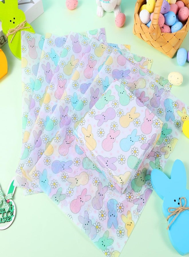 Fabllewavi 100 Sheets Easter Peeps Bunny Tissue Paper, Pastel Retro Rabbit Daisy Gift Wrapping Paper for Easter DIY Crafts Spring Party Supplies, 13.8 x 19.7 Inch - Image 3