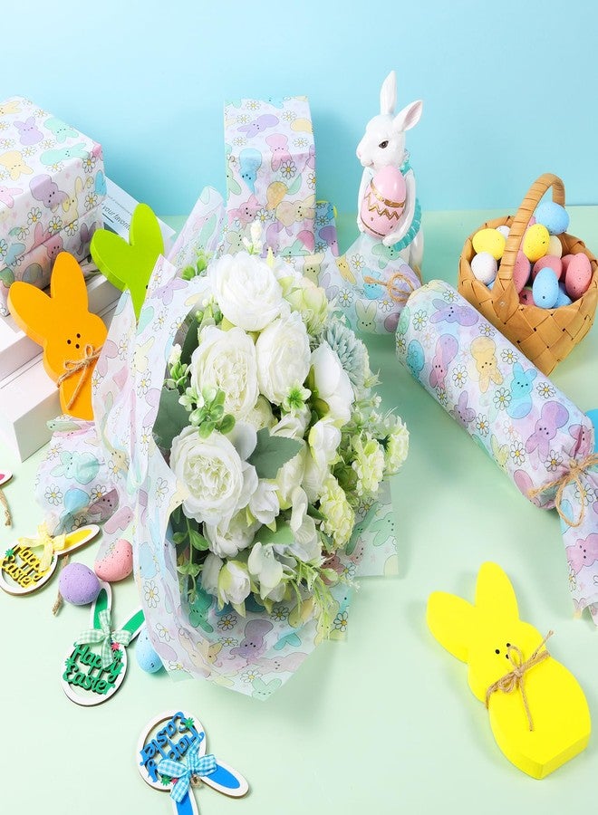 Fabllewavi 100 Sheets Easter Peeps Bunny Tissue Paper, Pastel Retro Rabbit Daisy Gift Wrapping Paper for Easter DIY Crafts Spring Party Supplies, 13.8 x 19.7 Inch - Image 5