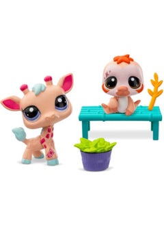 Littlest Pet Shop Minis 2-Piece Figure Set S2 - Giraffe and Sloth - 5 cm Minis  - Image 1