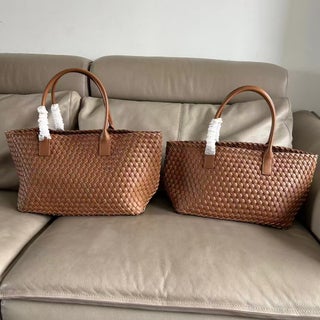 Large Capacity Tote Bag Edited Cow Leather Woven Bag Fashionable Soft Commuting Tote Bag For Women With Wings And Mother Bag Caramel color - pzsku/Z5EAE58A6DA526D035D9EZ/45/1746226676/781ec640-a1a7-484d-aa2e-099916faafac