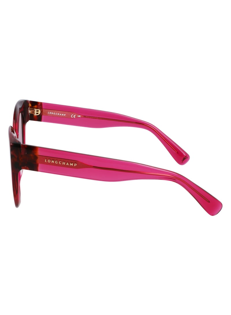 Longchamp نظارات شمسية نسائية على شكل دائري مصنوعة من الأستاتيك مع حماية من الأشعة فوق البنفسجية LO750S-654-4923 - حجم العدسة: 49 - سايكلمن/هافانا - Image 4