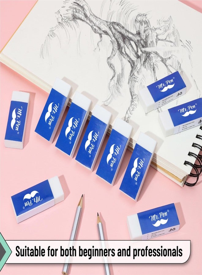 Mr. Pen- Pencil Erasers, Latex-Free Vinyl Erasers, White, Large, Pack of 10 - Image 5