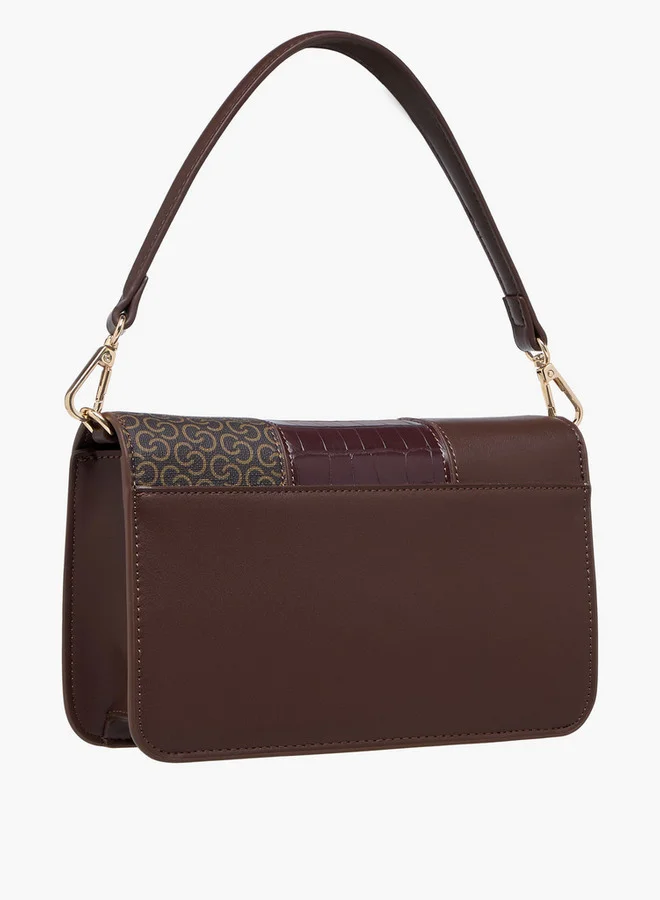 سيليست Monogram Print Crossbody Bag with Twist Lock Closure