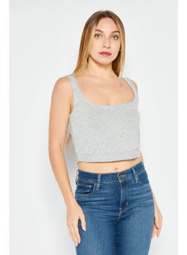 Women Scoop Neck Sleeveless Heather Crop Top, Light Grey Heather - pzsku/Z5EAE8C87FB6D96815629Z/45/_/1737642318/98929863-6309-4446-9354-ead0dcdf47d4