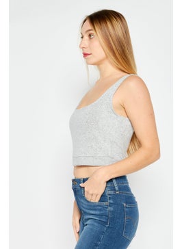 Women Scoop Neck Sleeveless Heather Crop Top, Light Grey Heather - pzsku/Z5EAE8C87FB6D96815629Z/45/_/1737642319/391610ff-0a50-4c70-ac99-f3a1e4420fa2