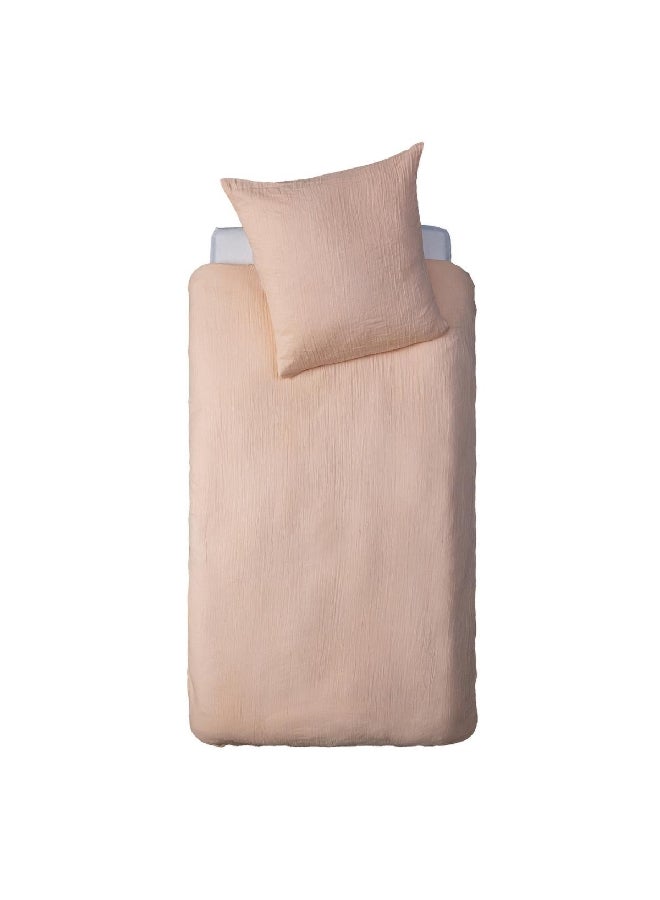 atmosphera Lili Cotton Gauze Bed Linen Set Pink 140 x 200 cm 195898C - Image 1