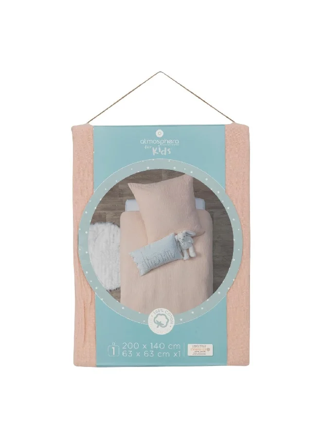 atmosphera Lili Cotton Gauze Bed Linen Set Pink 140 x 200 cm 195898C