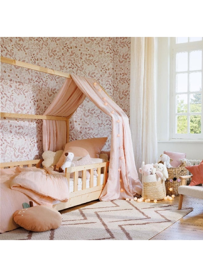 atmosphera Lili Cotton Gauze Bed Linen Set Pink 140 x 200 cm 195898C - Image 3