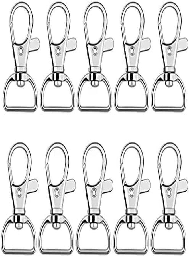 EVALUEMART Pack of 10 Fine Quality Metal Lobster Claw Clasps with Wide 1/2 Inch D Ring | 360 Swivel Clips Trigger Snap Hooks for Lanyards Keychains Bags Straps DIY Craft Jewelry Making Accessories - Image 1