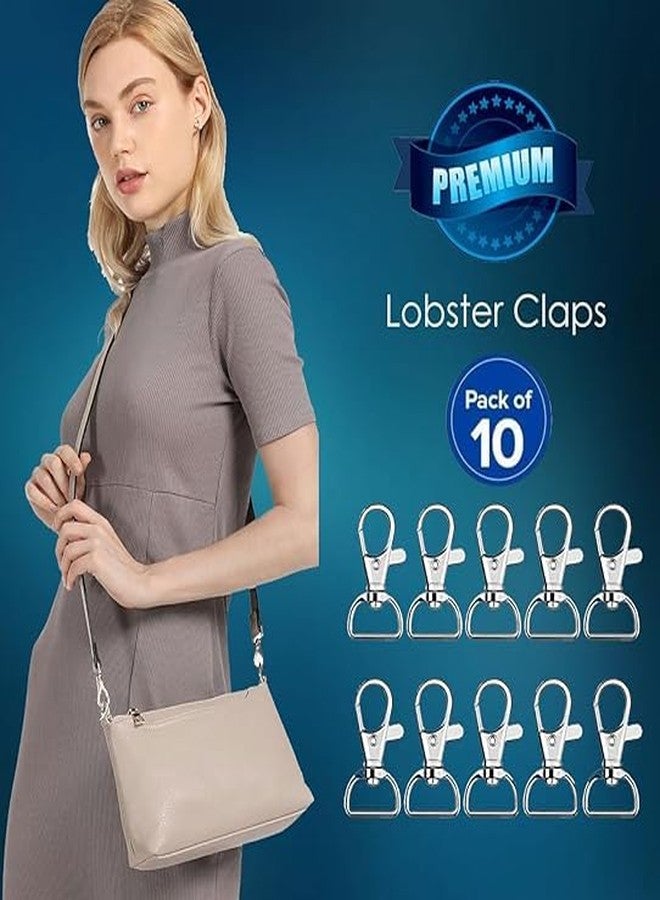 EVALUEMART Pack of 10 Fine Quality Metal Lobster Claw Clasps with Wide 1/2 Inch D Ring | 360 Swivel Clips Trigger Snap Hooks for Lanyards Keychains Bags Straps DIY Craft Jewelry Making Accessories - Image 4