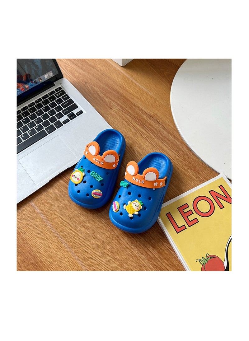 Huitich Kids Blue Cartoon Clogs Sandals Lightweight & Comfortable 26-27  - Image 2