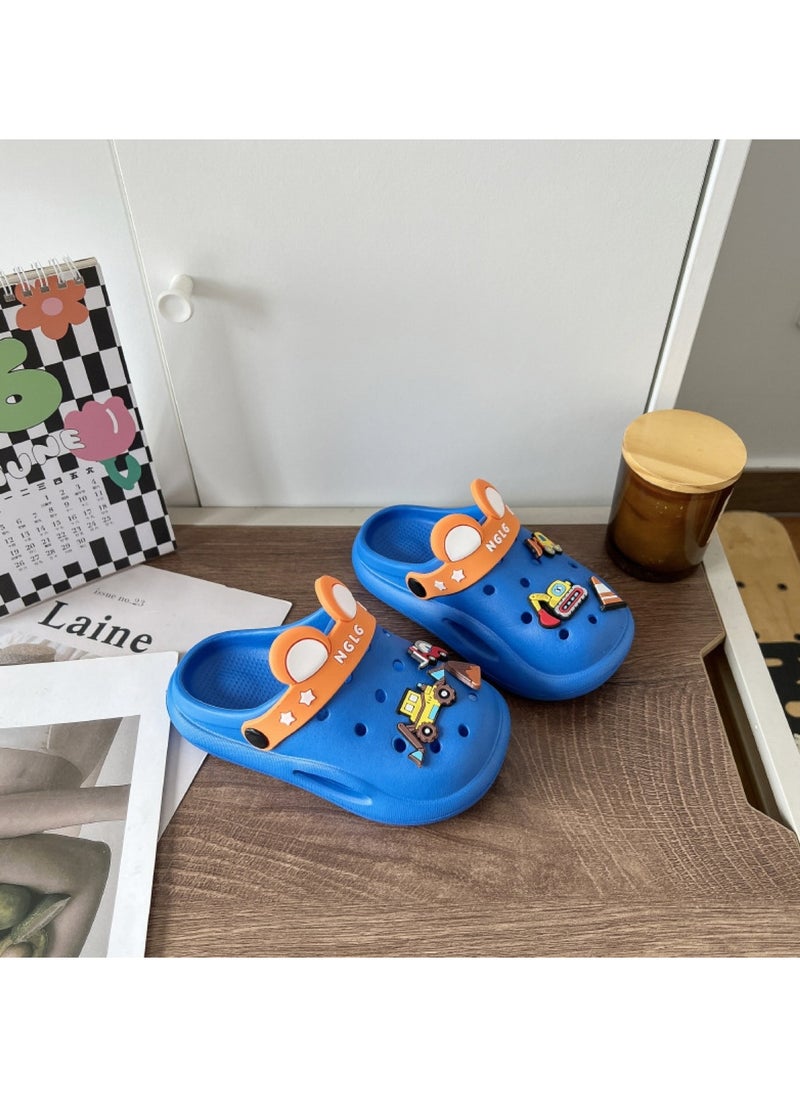 Huitich Kids Blue Cartoon Clogs Sandals Lightweight & Comfortable 26-27  - Image 3