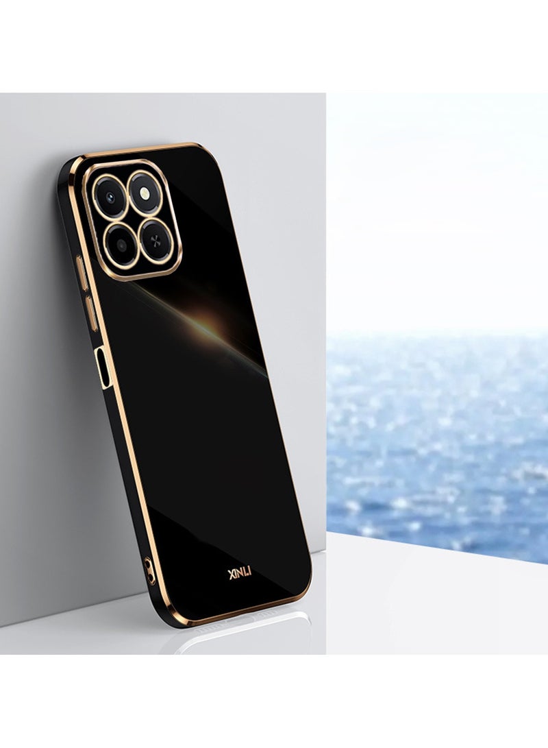 SanHu for Honor X6c 4G Case, Plating Soft Back Cover, Raised Full Camera Protection, Slim Thin TPU Mobile Phone Case for Honor X6c 4G, Black - Image 1