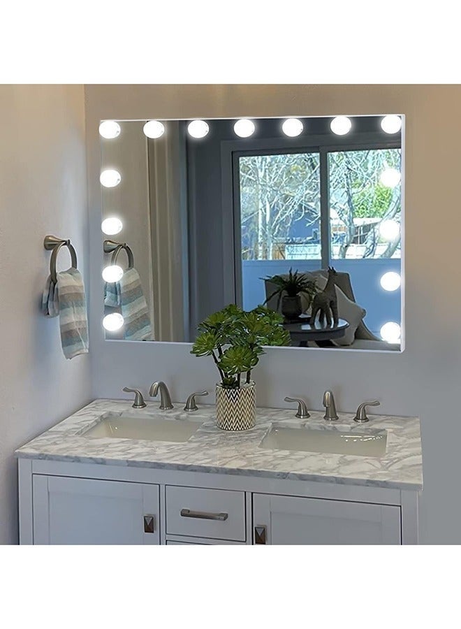 WALALLA Hollywood Vanity Mirror with Lights, 15 Dimmable LED Bulbs 3 Color Lighted Makeup Mirror with Detachable 10X Magnification Mirror, Tabletop or Wall-Mounted, Touch Control - Image 5