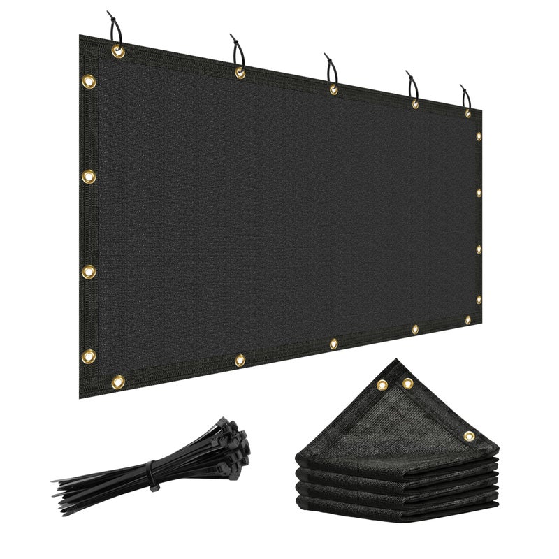 ShadeMart 90% Shade Cloth, Black 4' x 10' Outdoor Dog Shade Tarp, Shade Cover with Upgrade Grommets and Zip Ties, Sunblock Net for Garden Carport Chicken Coop Dog, We Custom Size - Image 1