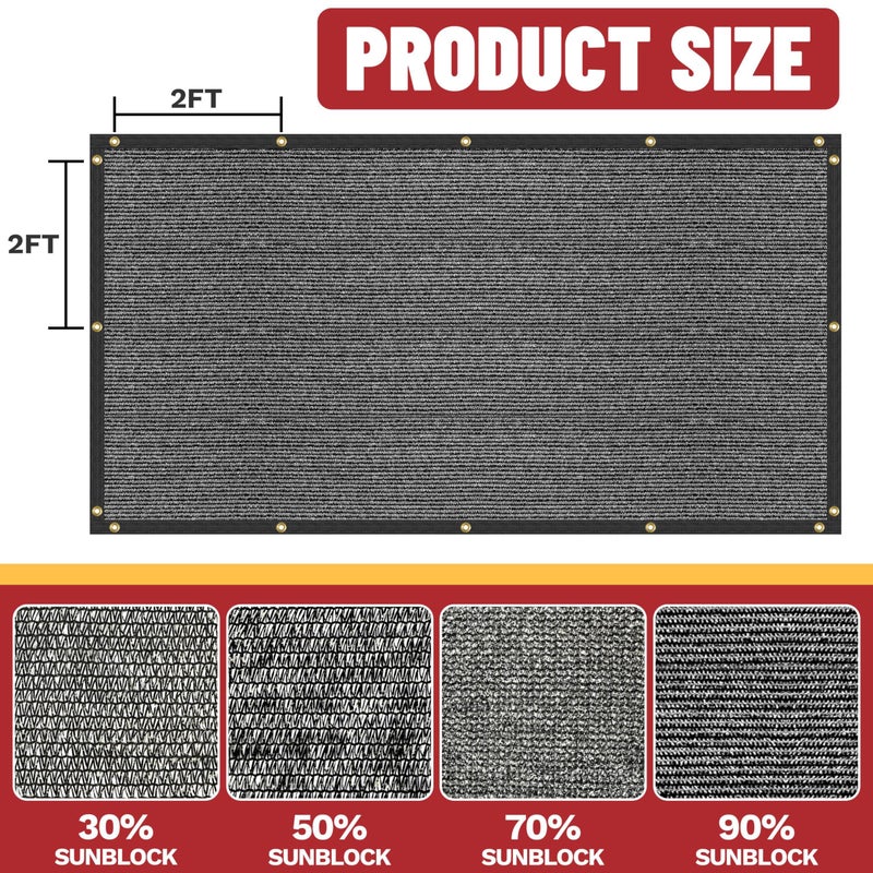 ShadeMart 90% Shade Cloth, Black 4' x 10' Outdoor Dog Shade Tarp, Shade Cover with Upgrade Grommets and Zip Ties, Sunblock Net for Garden Carport Chicken Coop Dog, We Custom Size - Image 3