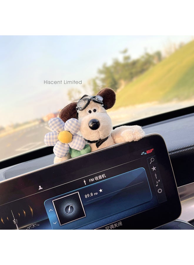 Cute Pilot Dog Car Gear Decoration Doll Car Steering Light Wiper Car Gear Decoration