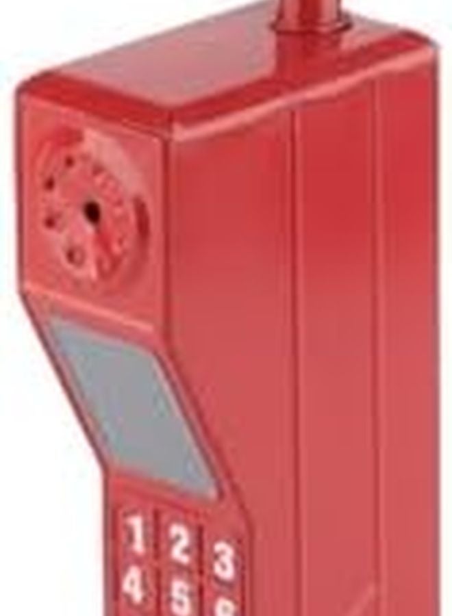 هاتف خلوي نموذجي من الطراز القديم بأسلوب العتيق المعدني الأحمر لتزيين المكتب، تحفة جمع من الثمانينيات، هاتف طوبي، دعامة للصور - Image 2