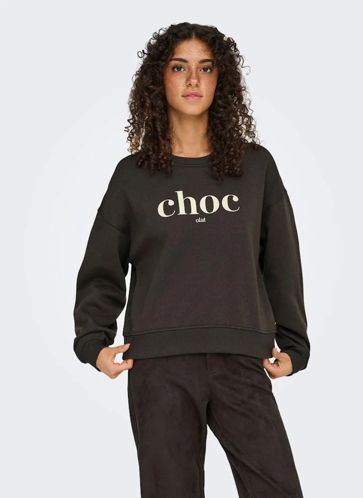 اونلي ONLBEST Long sleeve PRINT CREW NECK Sweatshirt